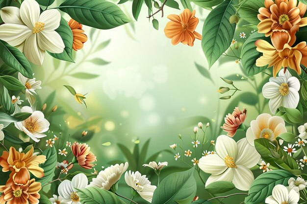Весенний цветочный фон, созданный с помощью генеративного ИИ