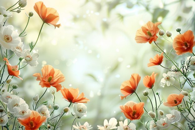 Spring Floral Background created with Generative AI