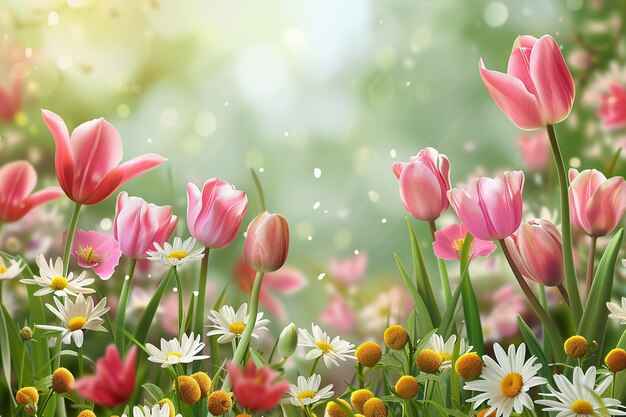 Spring Floral Background created with Generative AI