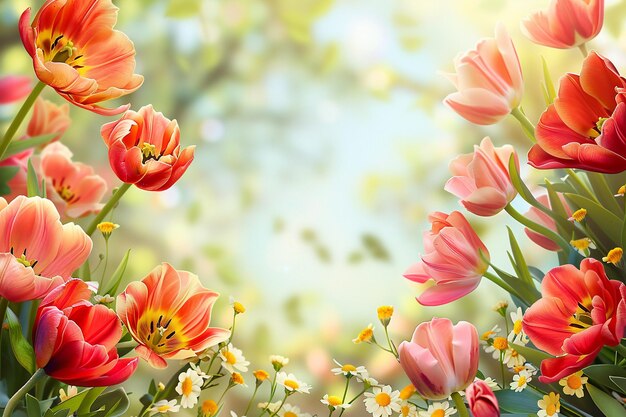 Spring Floral Background created with Generative AI