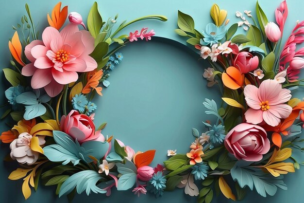 Spring floral background with empty space