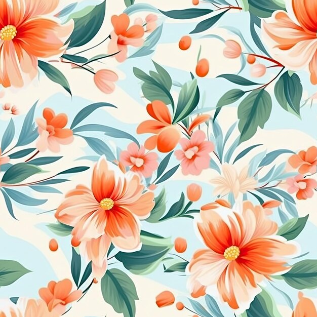 Photo spring floral design summer seamless abstract pattern vector art ai generated