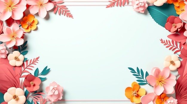 Spring Floral Frame conceptruimte voor tekst in het midden