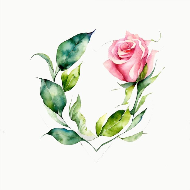 Spring floral wreath Wildflowers watercolor wreath Watercolor flower round frame Generative AI