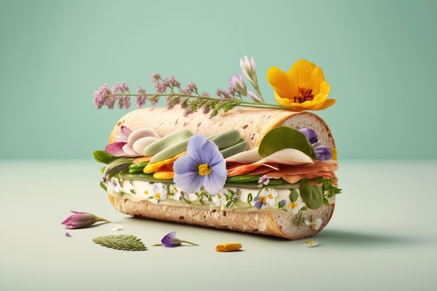 Spring flower sandwich AI generation