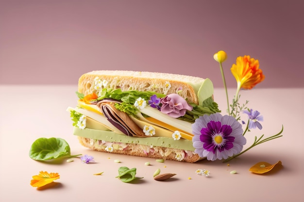 Spring flower sandwich AI generation