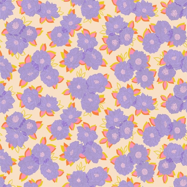 Photo spring flower solid flower repeat pattern design vector illustration