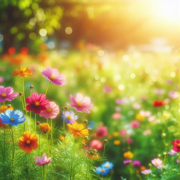 Spring flowers background