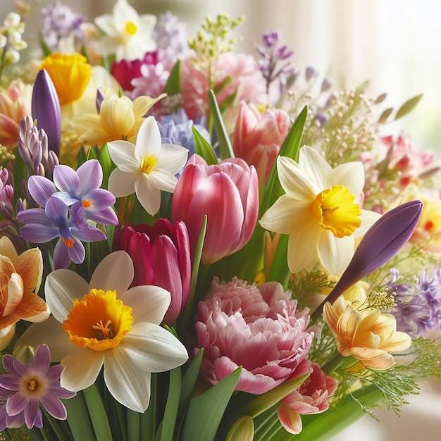 Spring flowers background