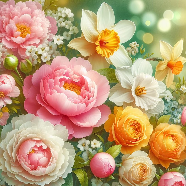 Spring flowers background