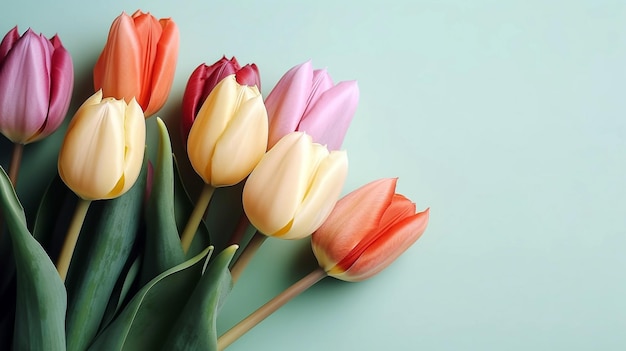spring flowers banner bunch of pink tulip flowers Spring tulips floral tulip bunch