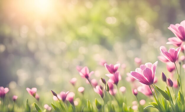 Spring flowers create a smooth and vibrant background