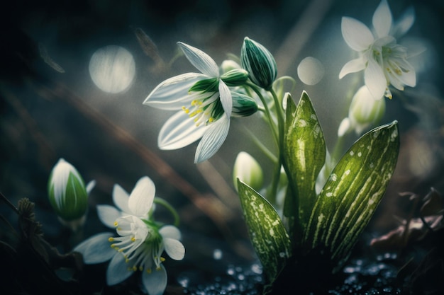 Spring flowers Created with generative AI technology