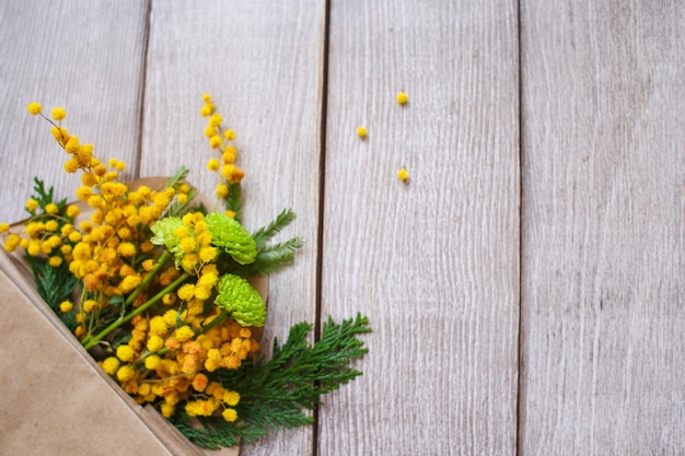 Spring flowers in envelope