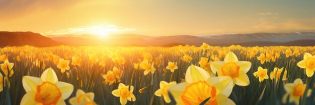 spring flowers on the field