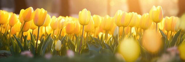 spring flowers on the field