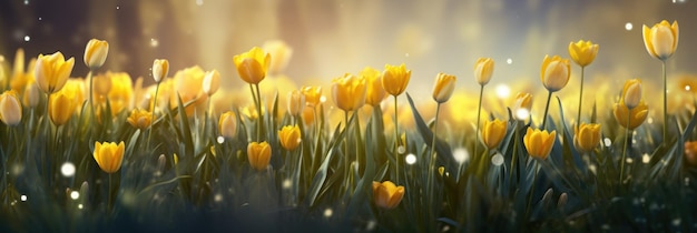 spring flowers on the field