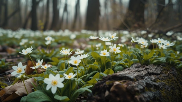 春の花は森の中に AI ゲネレーティブ