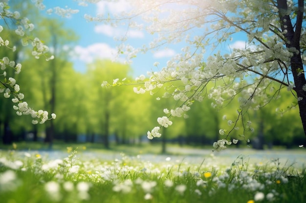 Premium AI Image | spring flowers in the park