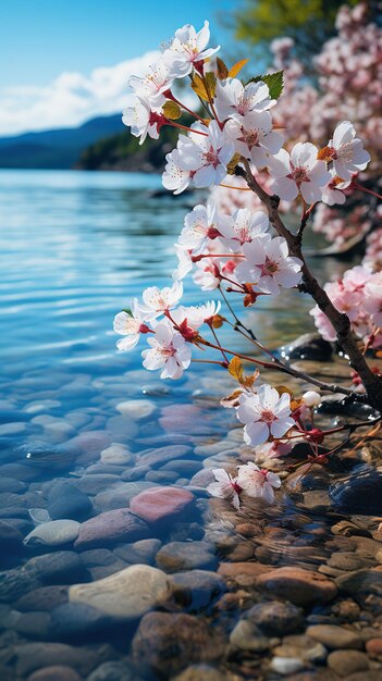 Foto fiori di primavera fiori rosa sulla spiaggia