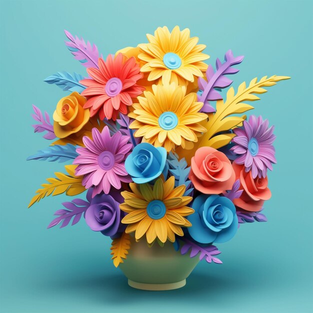 spring flowers realistic 3d