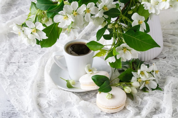 Spring flowers and silk