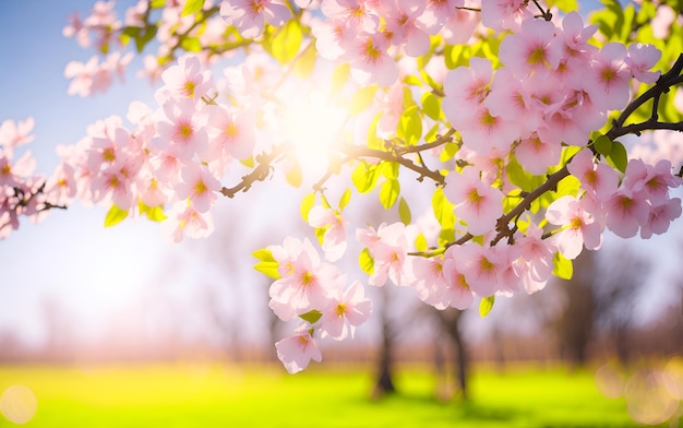 Spring flowers on a tree