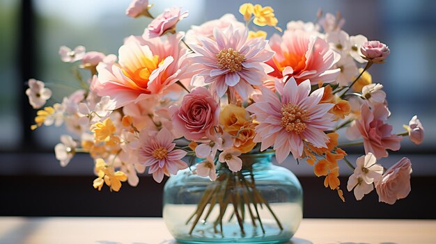 spring flowers and vases