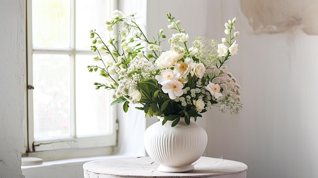 Photo spring flowers in vintage vase beautiful floral arrangement home decor wedding and florist design