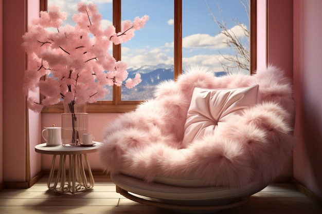 spring_fluffy_chair ai generated superior image