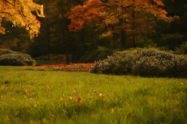 写真 春の森の景色