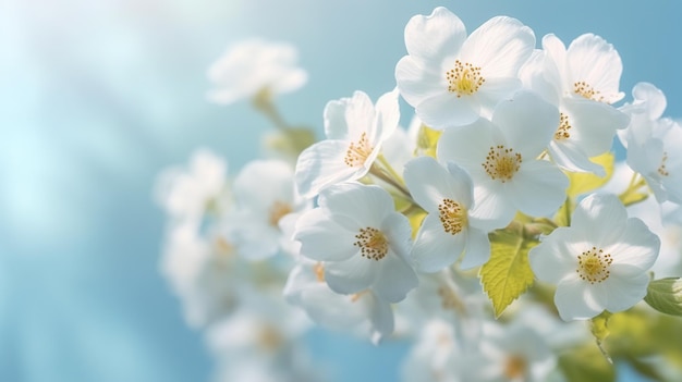 Spring forest white flowers primroses