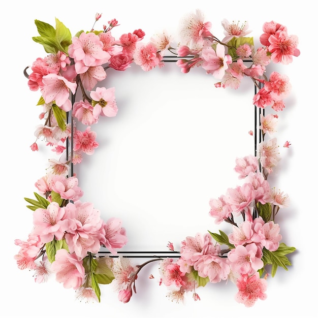 spring frame on white background