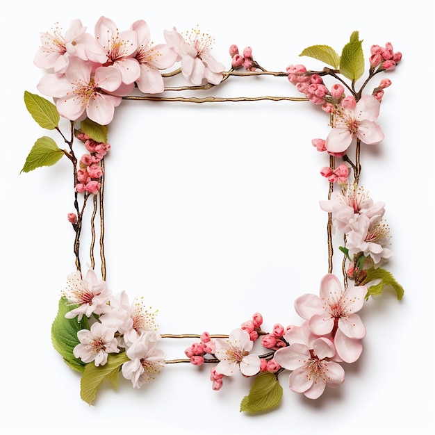 spring frame on white background