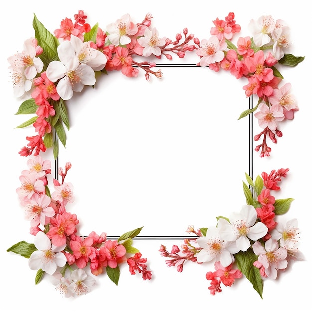 spring frame on white background