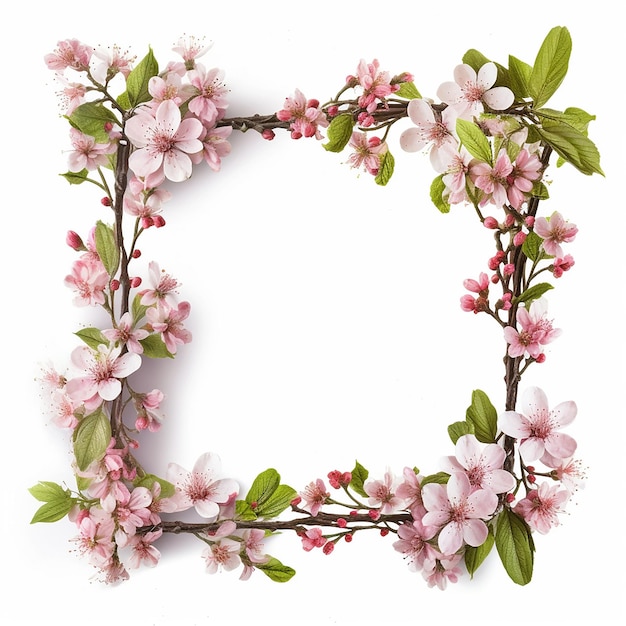 spring frame on white background