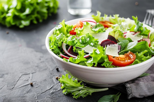 Spring healthy vegan salad with raw beet