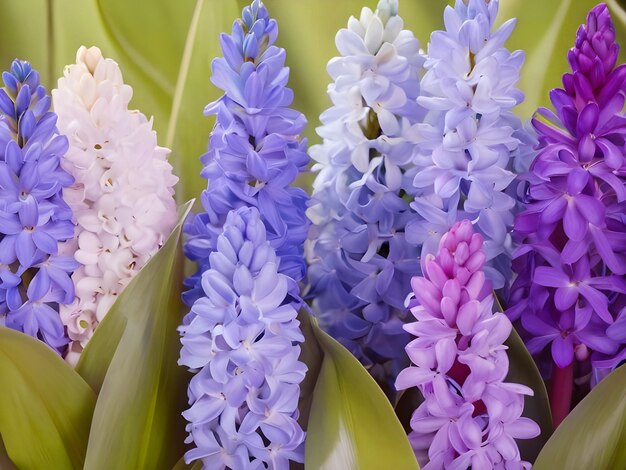 春のヒアシンス花の花瓶の装飾