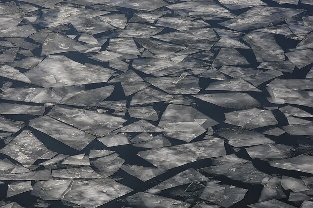 spring ice drift on the river / background texture floating ice, March on the river