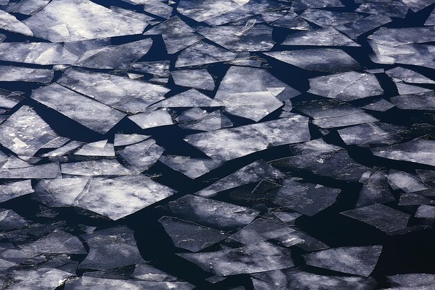 川の春の氷の漂流/背景のテクスチャ浮氷、川の3月