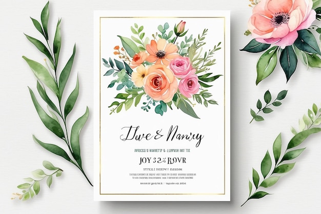 Spring invitations with blossom sakura cherry flowers Place for text