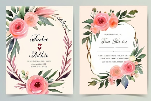 Spring invitations with blossom sakura cherry flowers Place for text