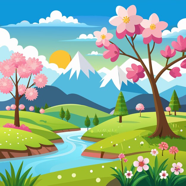 Photo spring landscape