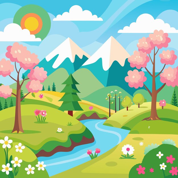 Photo spring landscape