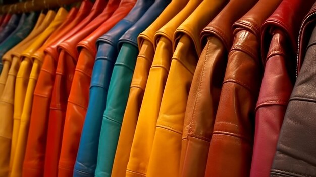 鮮やかなカラーの春のレザージャケットコレクション
