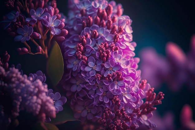 Spring lilac violet flowers abstract soft floral background