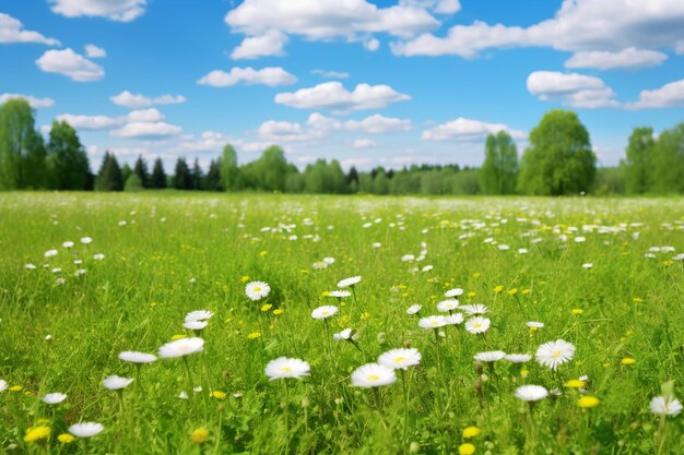 Spring Meadow Green Cute Wallpaper for Lively Nature