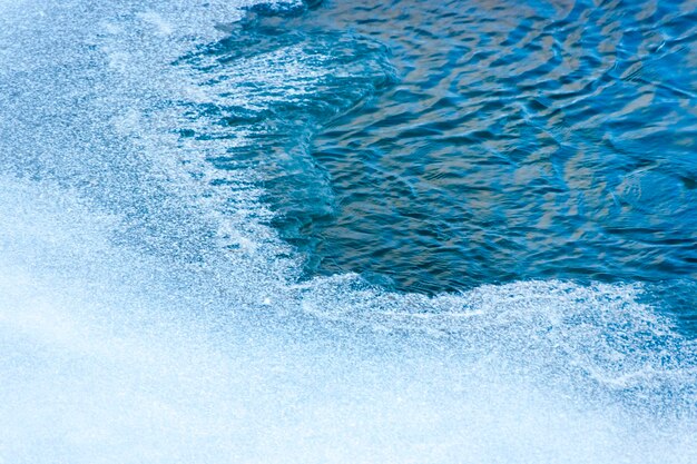 Spring melting of ice on the river