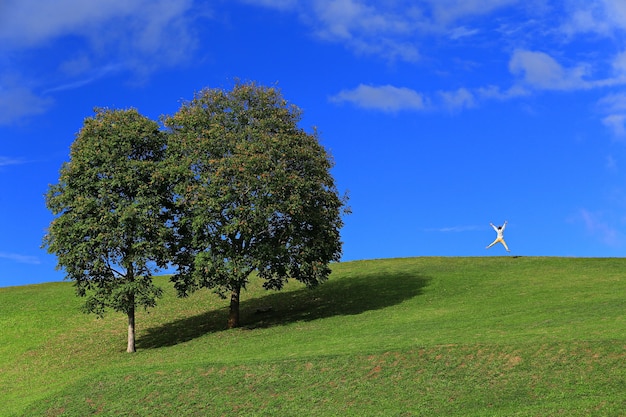 Spring morning rural landscape. Doi Samer Dao in Si Nan National Park, Nan province, Thailand