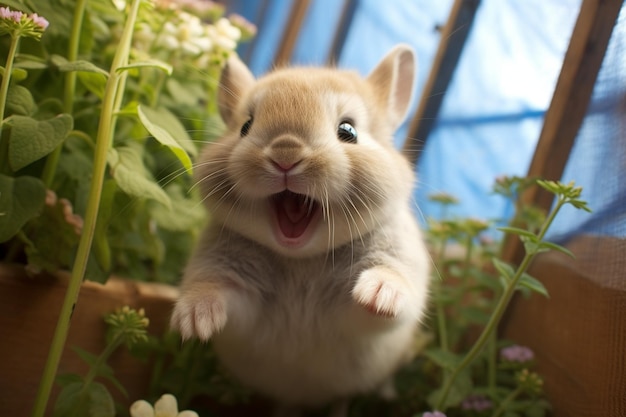 Spring naar het geluk.